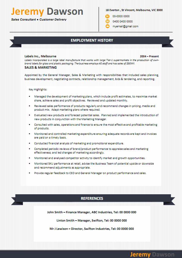 example resume sales resume 2